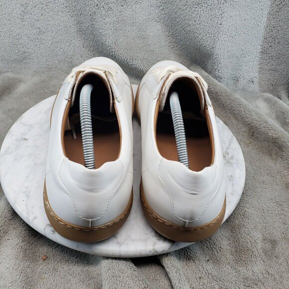 Moral Code Shoes Mens 10.5 White Leather Quintus Lace Up Low Top Sneakers - Picture 5 of 11